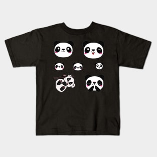 Panda Bear 7pk Stickers Collection Kids T-Shirt